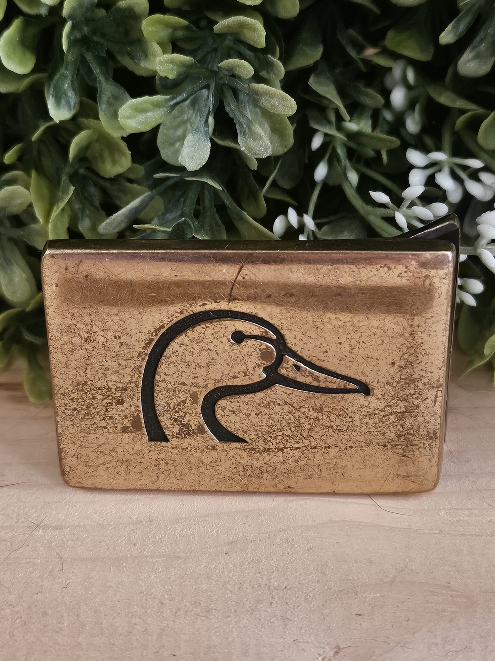 Rare Vintage Solid Brass USA Made Duck Belt Buckle BTS